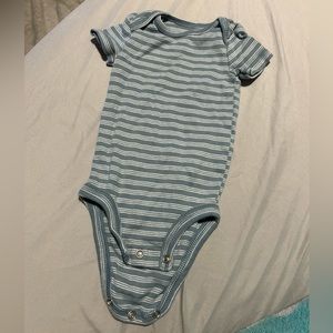 Striped blue boy onesie size 3 months